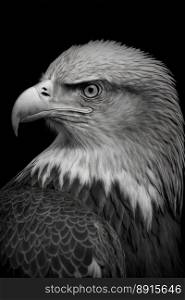 Horizontal shot of great eagle, Brave eagle with vintage design