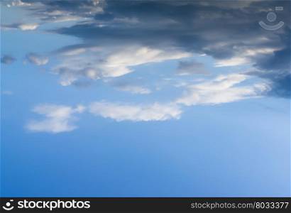 Horizontal top aligned dramatic cloudscape background backdrop