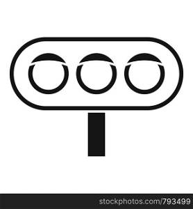 Horizontal traffic lights icon. Simple illustration of horizontal traffic lights vector icon for web design isolated on white background. Horizontal traffic lights icon, simple style