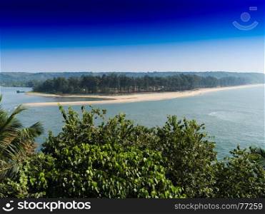 Horizontal tropical beach landscape background