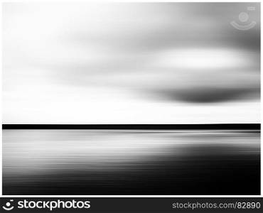 Horizontal vivid black and white minimal landscape abstraction background backdrop with frame. Horizontal vivid black and white minimal landscape abstraction b