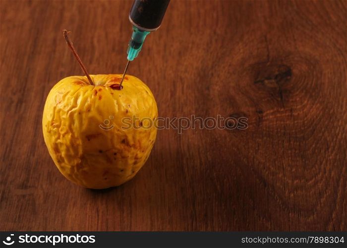 Hormone Apple on the Wood