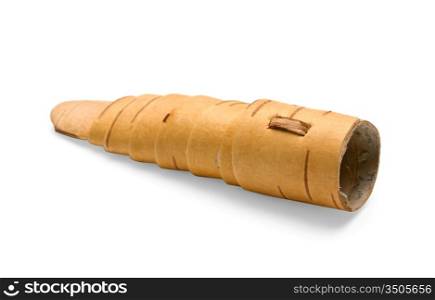 horn of birch bark isolated on a white background