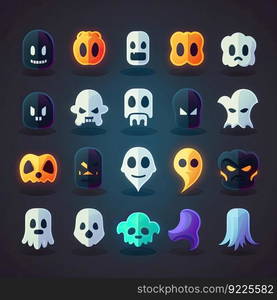 horror ghost scary character ai generated. face cute, design funny, death fear horror ghost scary character illustration. horror ghost scary character ai generated