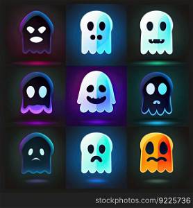 horror ghost scary character ai generated. face cute, design funny, death fear horror ghost scary character illustration. horror ghost scary character ai generated