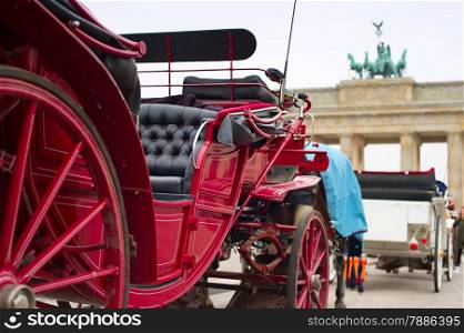 Horse cart near the Brandenburg Gate in Berlin, Germany