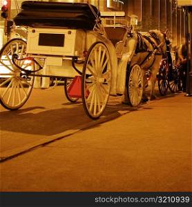 Horse cart on the road, Chicago, Illinois, USA