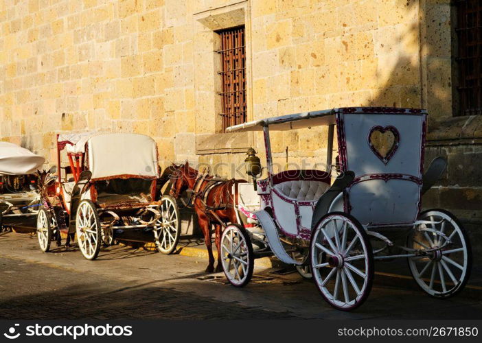 Horse drawn carriages in Guadalajara, Jalisco, Mexico