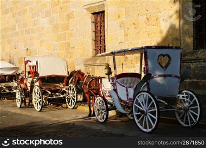 Horse drawn carriages in Guadalajara, Jalisco, Mexico