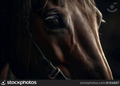 Horse head closeup. Pet animal. Generate Ai. Horse head closeup. Generate Ai