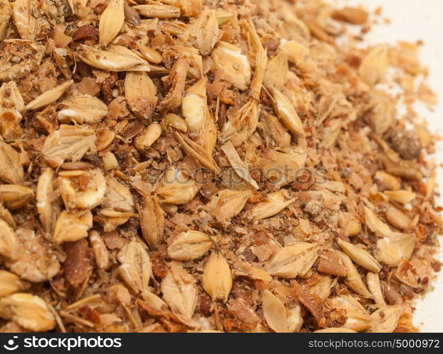 horse muesli background. macro