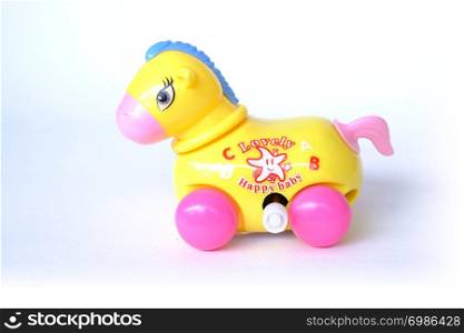 horse toy children wind up made of plastic cute colorful