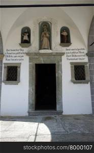 HOSPENTAL, SWITZERLAND - CIRCA AUGUST 2015 Entrance of chapel on the main street