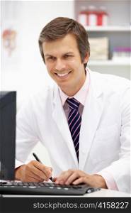 Hospital doctor at desk