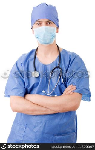 hospital doctor isolated over white background