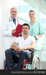 Hospital patient in wheelchair