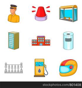 Hostelry icons set. Cartoon set of 9 hostelry vector icons for web isolated on white background. Hostelry icons set, cartoon style