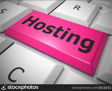 Hosting Concepts icon means web host or internet site. Connectivity to a datacenter for your business - 3d illustration