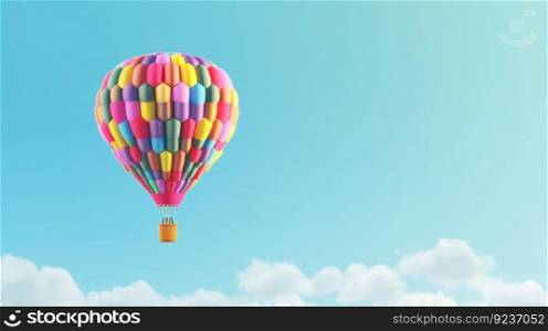 Hot air balloon background. Illustration Generative AI
