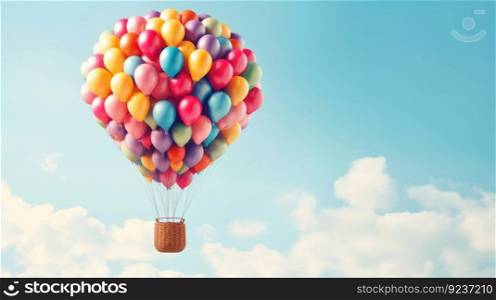Hot air balloon background. Illustration Generative AI
