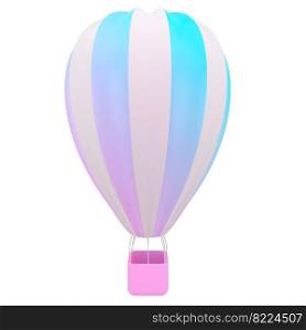 Hot air balloon blur white stripes, colorful aerostat on white background. 3d render. Hot air balloon blur white stripes, colorful aerostat on white background. 3d render.