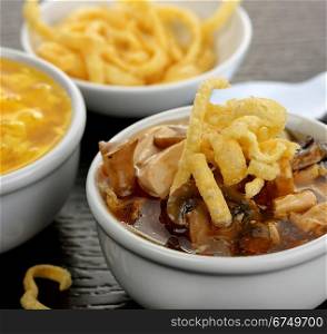 Hot and Sour Soup In A White Bowl