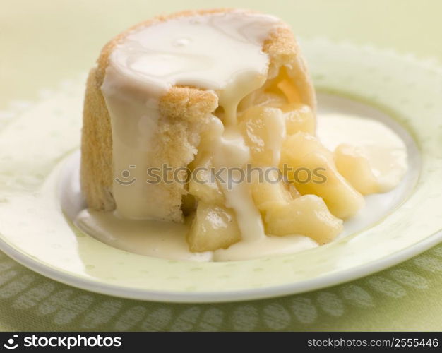 Hot Apple Charlotte with Custard