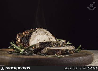 hot baked ham and rosemary