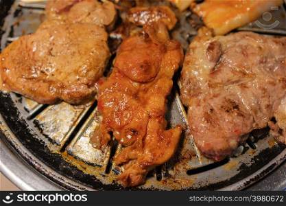 hot barbecue pork and meat grill, Korean style