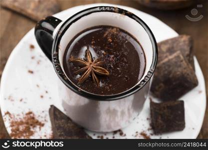 hot chocolate aromatic drink close up