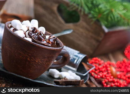 hot chocolate with marshmallow in the cup