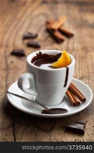 hot chocolate with orange and cinnamon