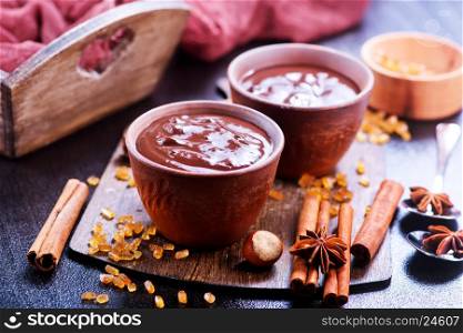 hot chocolate with spice in the cup