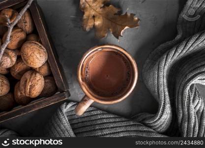 hot chocolate with walnuts