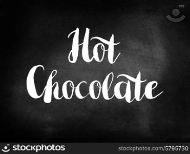Hot chocolate written on a blackboard