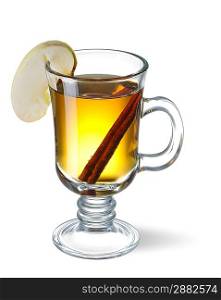 Hot cider isolated on white with shadow