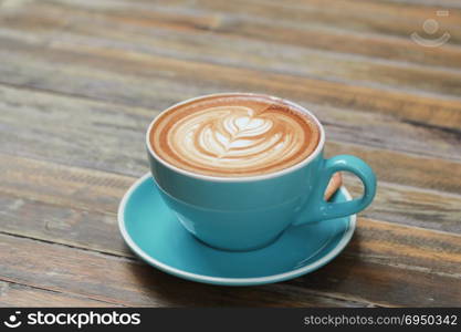 Hot Coffee latte with beautiful foam art