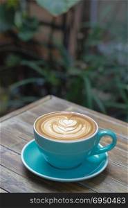 Hot Coffee latte with beautiful foam art