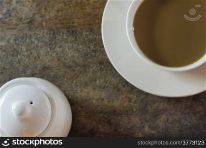 hot coffee. still life of coffee cup on a wooden table