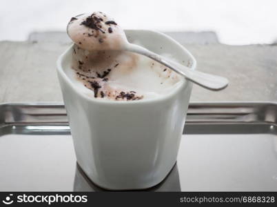 Hot cup of cocoa drink, stock photo