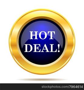 Hot deal icon. Internet button on white background.