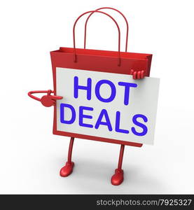 Hot Deals Bag Showing Discounts and Bargains