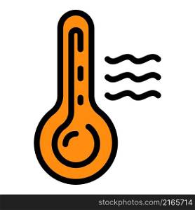 Hot desert thermometer icon. Outline hot desert thermometer vector icon color flat isolated. Hot desert thermometer icon color outline vector
