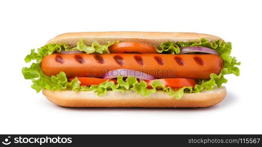 Hot dog. Hot dog isolated on white background