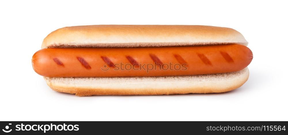 Hot dog isolated on white background. Hot dog
