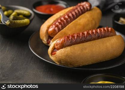 hot dogs arrangement plate