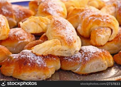 Hot fresh baked pastry on a plate