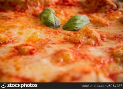 Hot Italian pizza. Bubbling hot cheese.