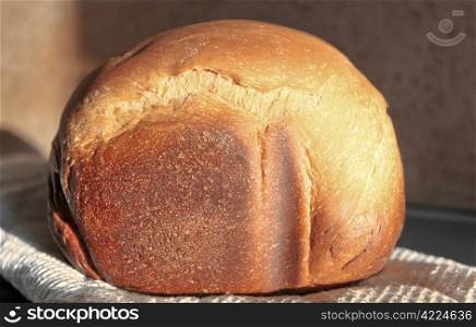 hot loaf of freshly baked bread. loaf of bread
