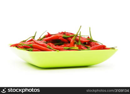 Hot peppers isolated on the white background